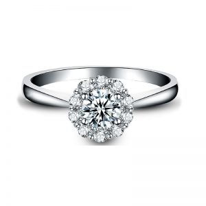 Carnation Ring Perhiasan cincin emas dan berian White Gold 18K Diamonds