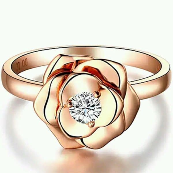 Rose Ring Perhiasan cincin emas dan berian Rose Gold 18K Diamonds