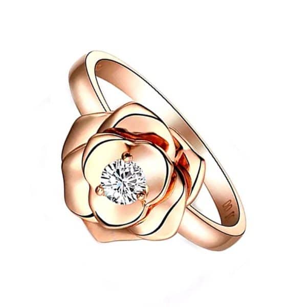 Rose Ring Perhiasan cincin emas dan berian Rose Gold 18K Diamonds