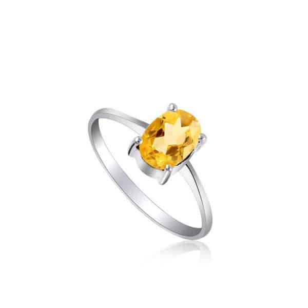 Tiaria Perhiasan cincin emas White Gold 18K Natural Gemstone Amethysist Citrine