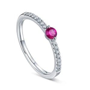 Tiaria Perhiasan cincin emas berlian batu White Gold 18K Diamond natural gemstone radiant ruby