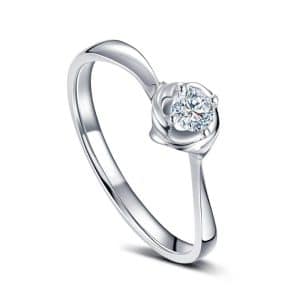 Tiaria Perhiasan cincin emas dan berlian White Gold 18K Diamond - magnolia (1)