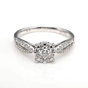 Perhiasan emas berlian white gold 18K diamond DHTXHJZ053