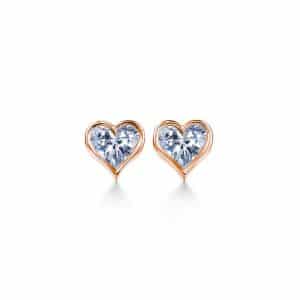 Perhiasan emas berlian white gold 18K diamond gemstone earring Heart to Heart