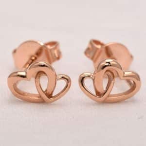 Perhiasan emas gold anting Love D1 Rose Gold Anting Emas 18K