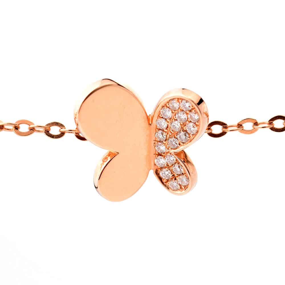 Tiaria 18K Gold Diamond Fluttering Butterfly Bracelet