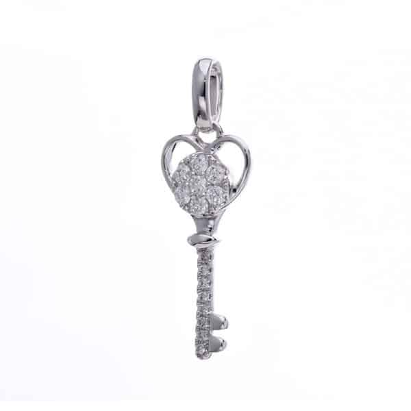Tiaria Liontin Emas Berlian 18K love locks pendant