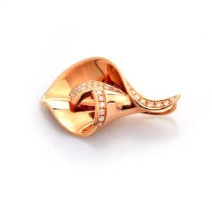 Tiaria 18K Gold Diamond Sparkling Horn Pendant