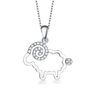 Tiaria Lucky Aries Pendant White Gold Diamond Perhiasan Emas Berlian 18K