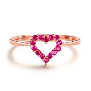 Tiaria 18K Rose Gold Ruby Ring Aksesoris Cincin Emas